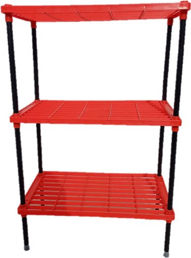 GALAGO RED PLASTIC KITCHEN RACK Containers Kitchen Rack Price in India