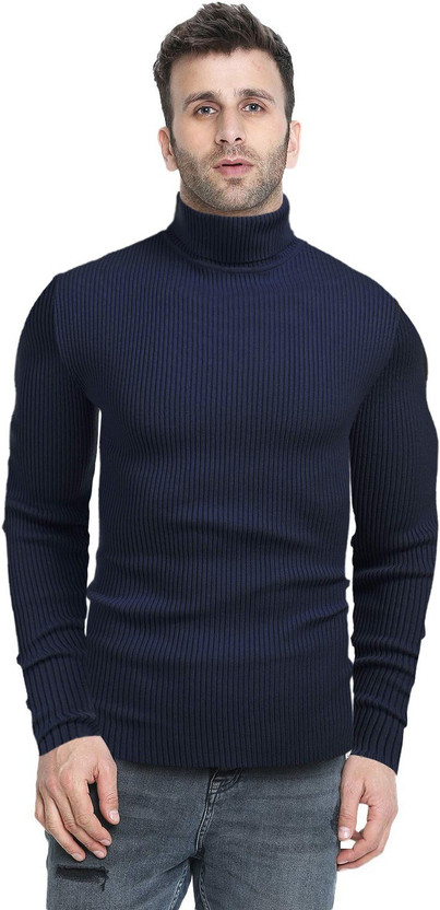 Denimholic Striped High Neck Casual Men 