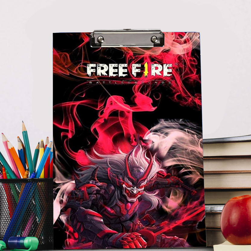 BPDESIGNSOLUTION Free Fire Burn Design Digital Reprint Clip Board Exam Pad (14x9.5 Inches) Premium Quality(Set of 1, Multicolor)