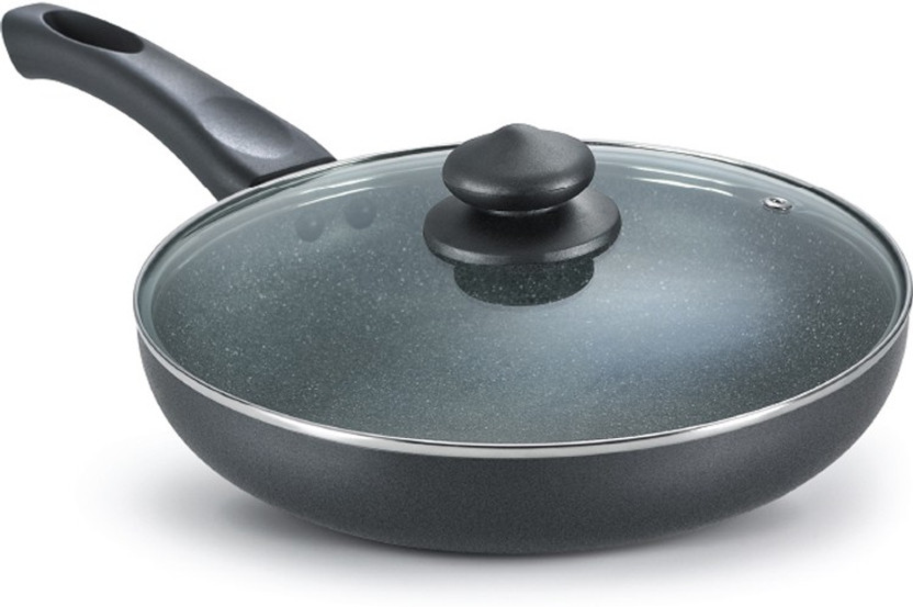 Prestige Omega Deluxe Granite Fry Pan 24 cm diameter with Lid 1.7 L capacity(Aluminium, Non-stick, Induction Bottom)