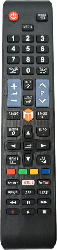 EHOP Smart Tv Remote for Assembled LED LCD TV with Hotstar,Netflix and YouTube functions Chinese Remote Controller(Black)