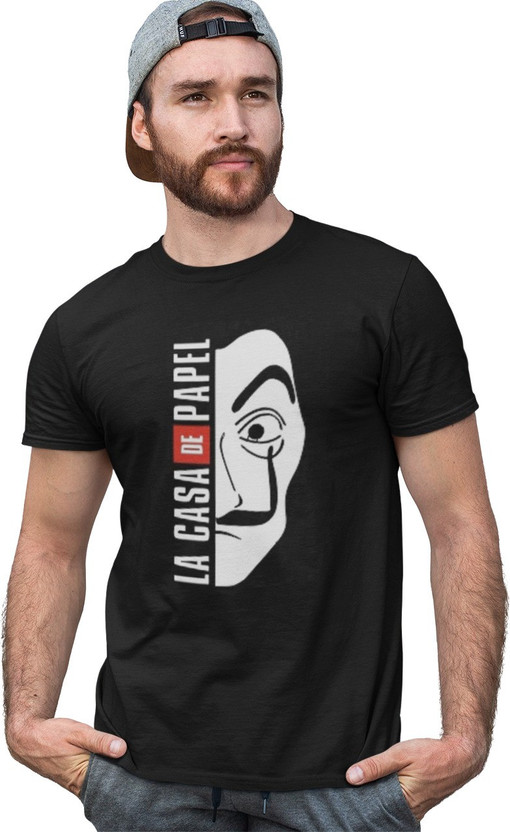 Denver Helsinki Professor Money Heist Rio Nairobi Men and Women Black T-Shirt DALI MASK Tokio 