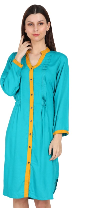 New Trendy Long Shirt Type Dress Elegant Chain Printed Long Shirt For  Wearing In Summers Parties