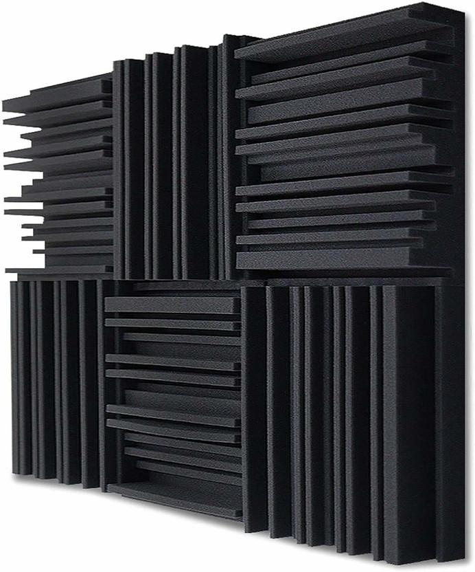YGM Acoustic Foams Foam Pyramid Wall(6 Panels Black)