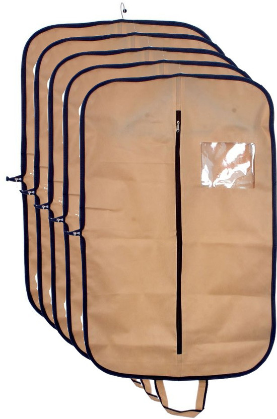 SH NASIMA MANUFACTURER 778520 Designer Men's Coat Blazer cover Foldover Breathable Garment Bag Suit cover SET OF 05 (Beige) CCB423(Beige)