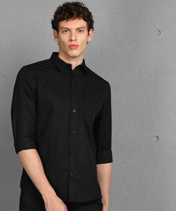 METRONAUT by Flipkart Men Solid Casual Black Shirt Buy METRONAUT by