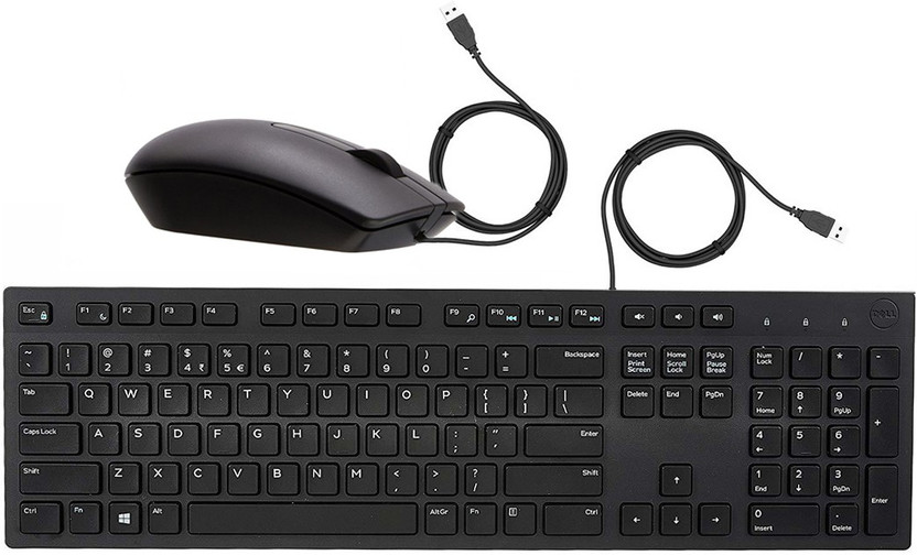DELL Wired Keyboard KB216 & Wired Optical Mouse MS116 Combo (Zb_03) Combo Set(Black)