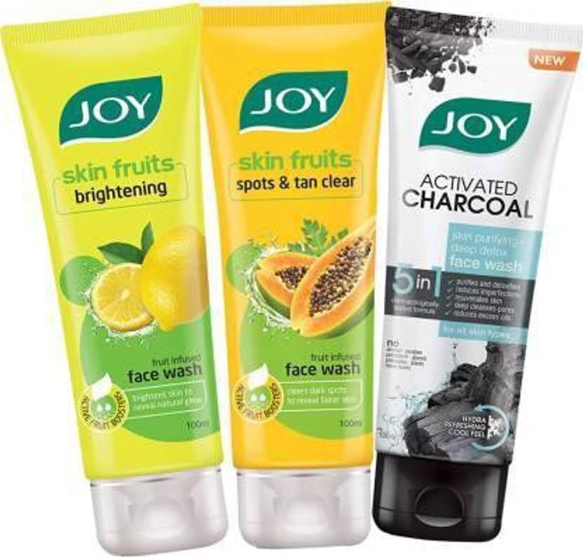 Joy Lemon And Papaya And Charcoal 100mlEach 2 Face Wash Price in