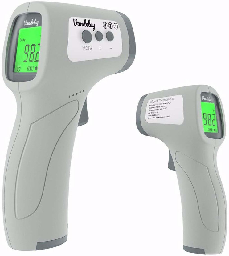 Vandelay Vandelay Infrared Thermometer - 3 years Sensor Warranty - MADE in INDIA - Non Contact IR Thermometer, Forehead Temperature Gun CQR-T800 Thermometer(Grey) - Flipkart Deal