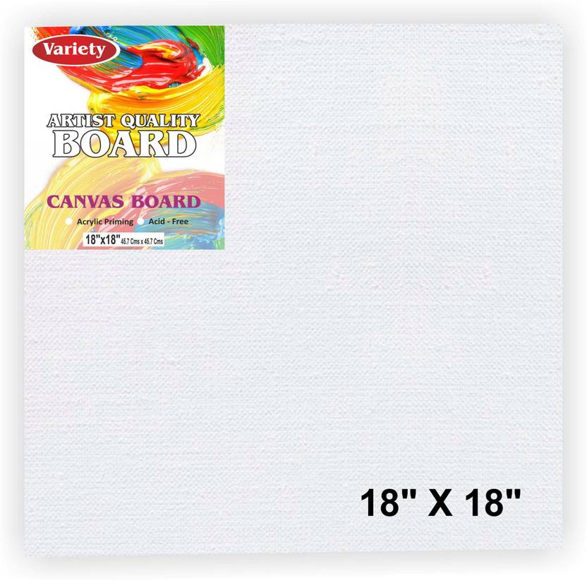 variety 18" X 18" CANVAS BOARD Cotton Medium Grain Board Canvas (Set of 1)