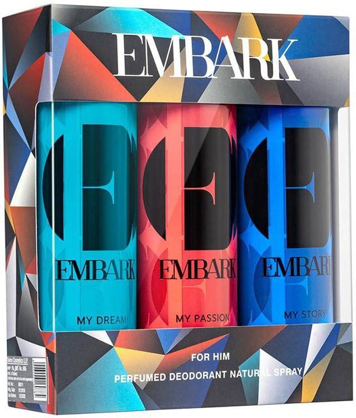 EMBARK 3 Deo Pack For Men Perfume Body Spray For Men Price in