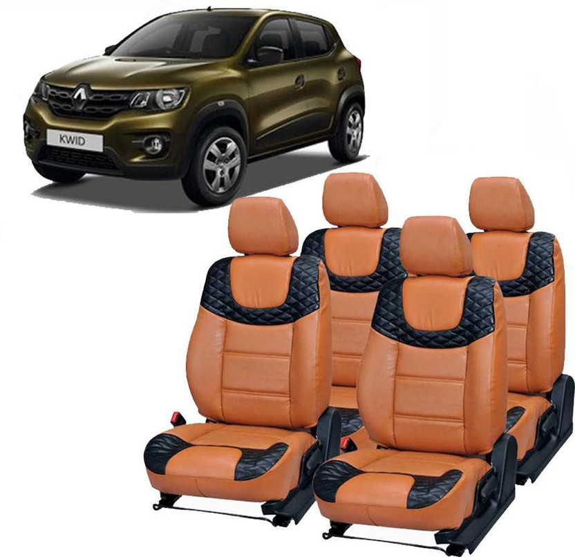 Luxury Premium Leatherette Car Seat Cover For Renault Kwid(Fixed Head Rest, Mono Back Seat, Without Back Seat Arm Rest, 4 Seater, 2 Back Seat Head Rests)