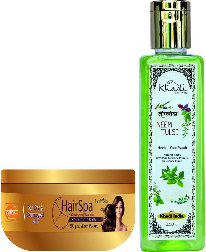 Leafveda Khadi Herbal and Natural Hair Spa and NeemTulsi Face Wash