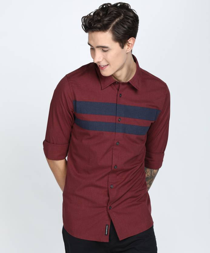 Calvin Klein Jeans Men Color Block Casual Red Shirt - Buy Calvin Klein  Jeans Men Color Block Casual Red Shirt Online at Best Prices in India |  