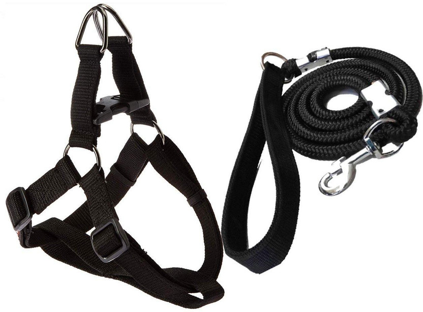 SENAPATI Dog Belts Neck Collar and Leash Set (Waterproof, Medium, Leash Size 1.5M-2M) Dog Harness & Leash(25 - 35 cm, Black)