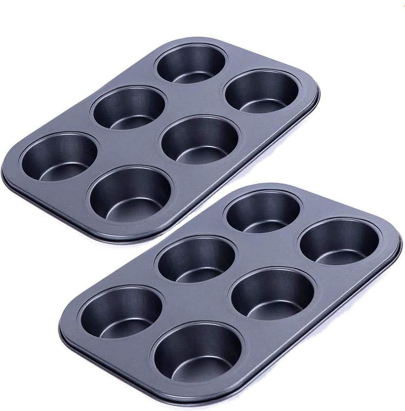 H&M Store Carbon Steel Cupcake/Muffin Mould 6(Pack of 2)