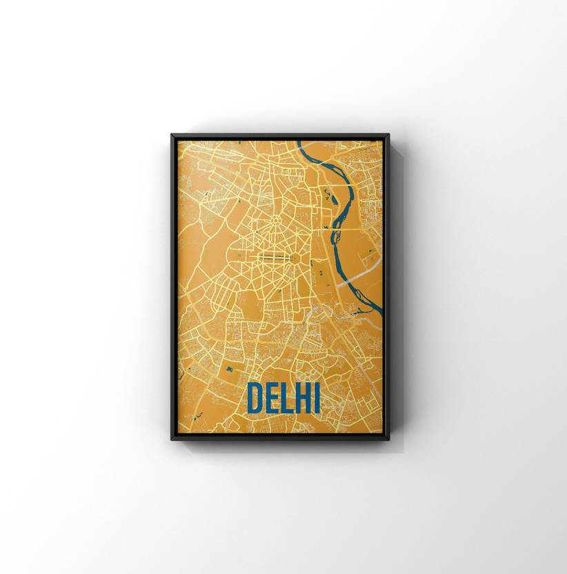 Delhi Map Poster Delhi Poster A3 Poster Framed Poster Paper Print
