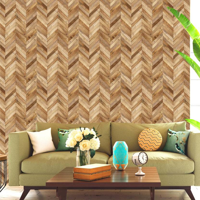 Asian Paints EzyCR8 P&S Textured ZigZag Planks Large Removable Sticker