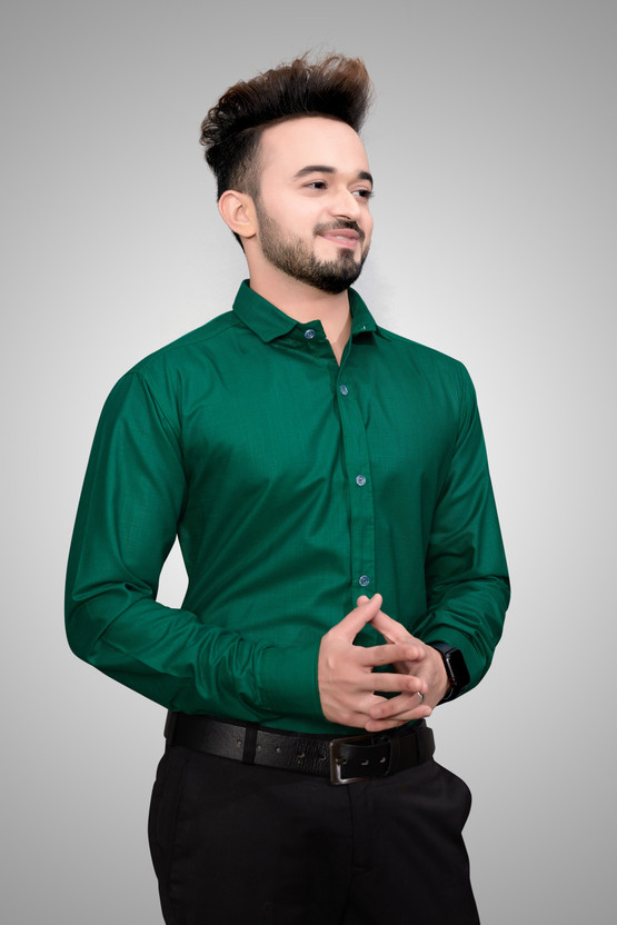 Dark green shirt online Clearance