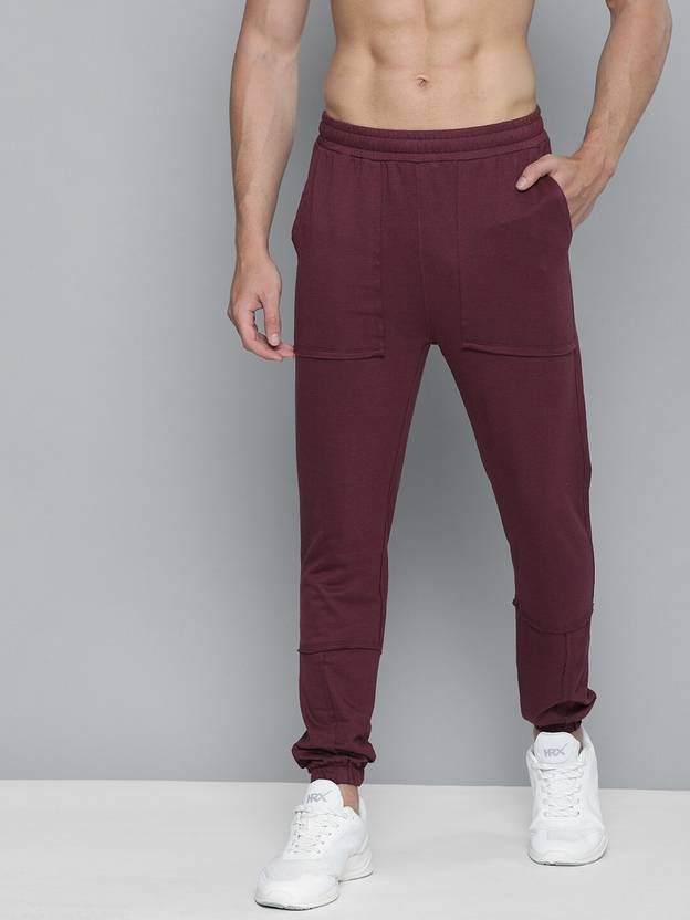 HRX by Hrithik Roshan Solid Men Maroon Track Pants Buy HRX by Hrithik