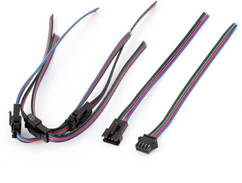 RYOM 4 Pin JST Male To Female SM Connector Wire Adapter For LED Strip