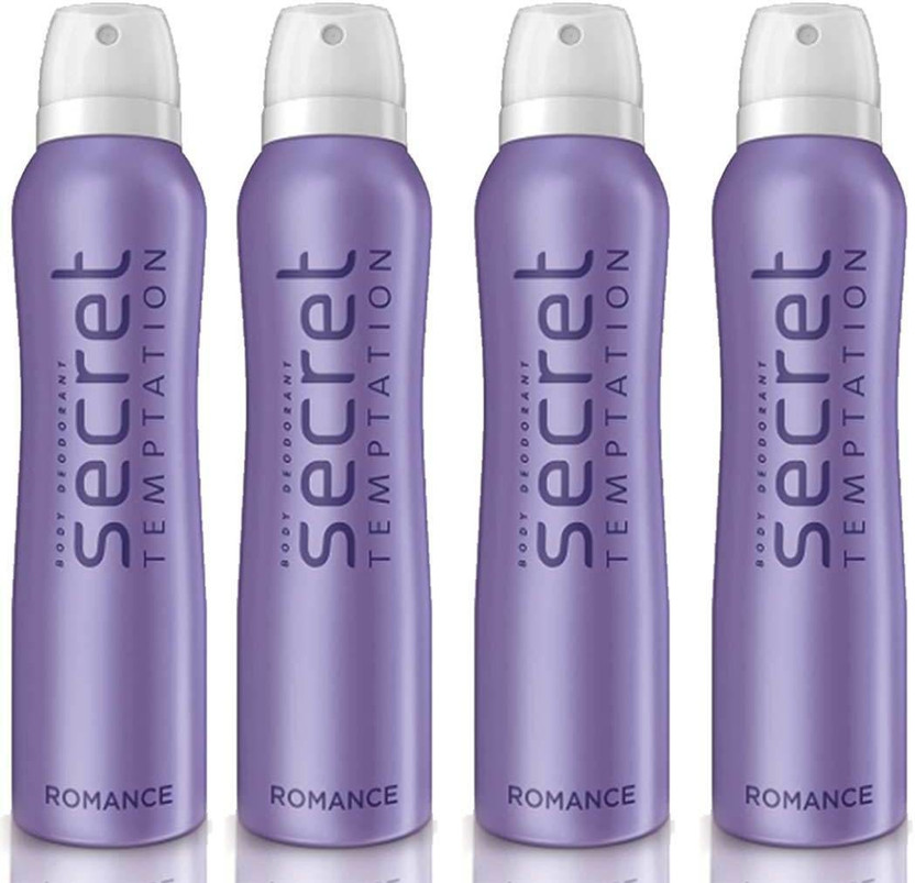 Secret Secret Temptation Romance Deodorant Spray  -  For Women(600 ml, Pack of 4) - Flipkart Deal