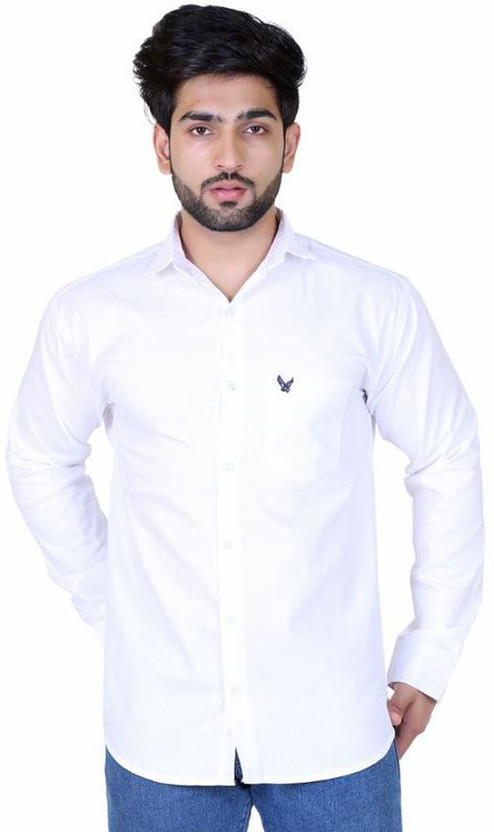 Eagal Zara Men Solid Casual White Shirt