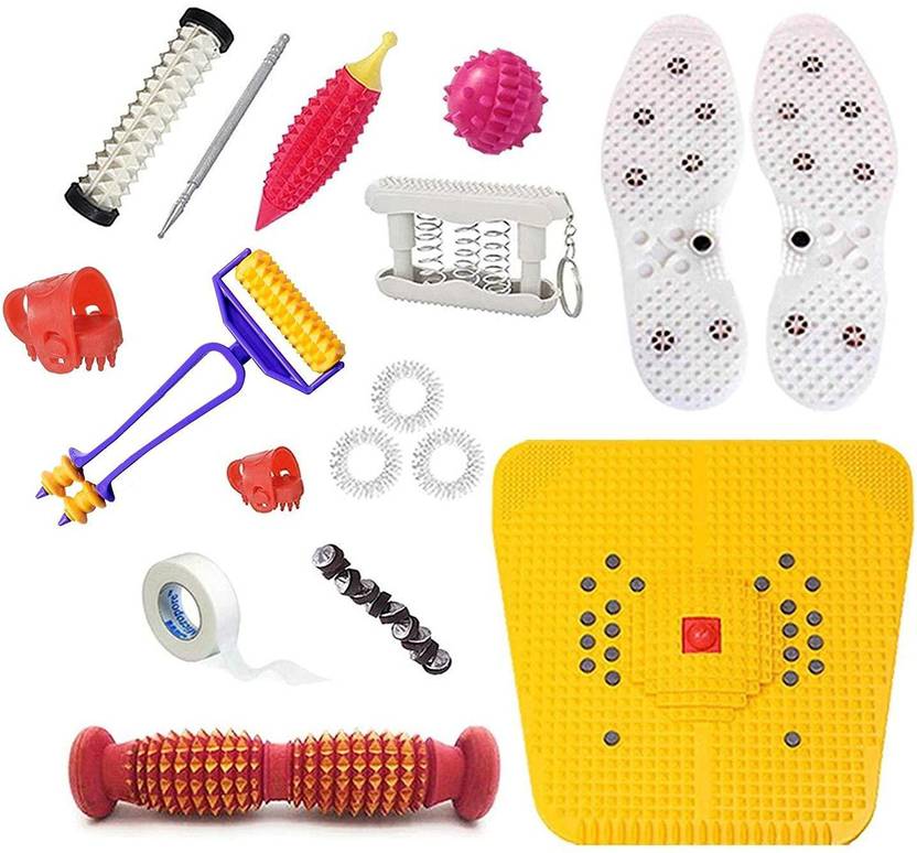 AcuHealth AH68 Acupressure Massager Tools Kit Combo With ( Power Mat + Foot Roller Cut