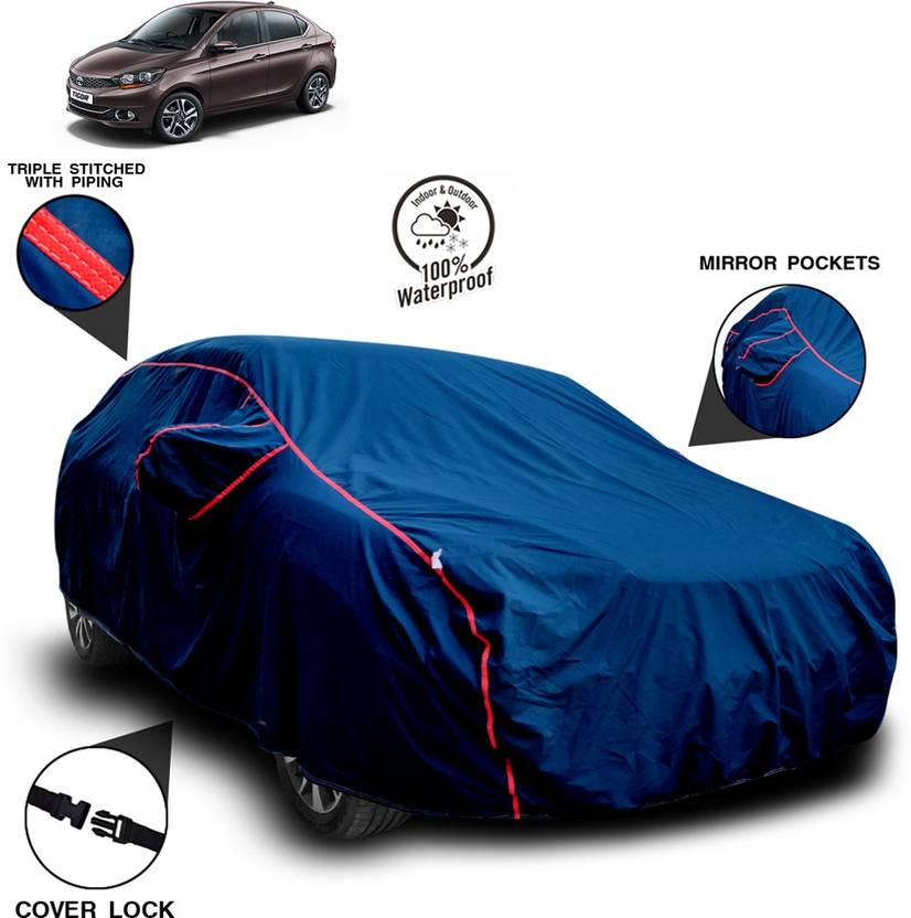 ANTHUB Car Cover For Tata Tigor Facelift (With Mirror Pockets) Price in
