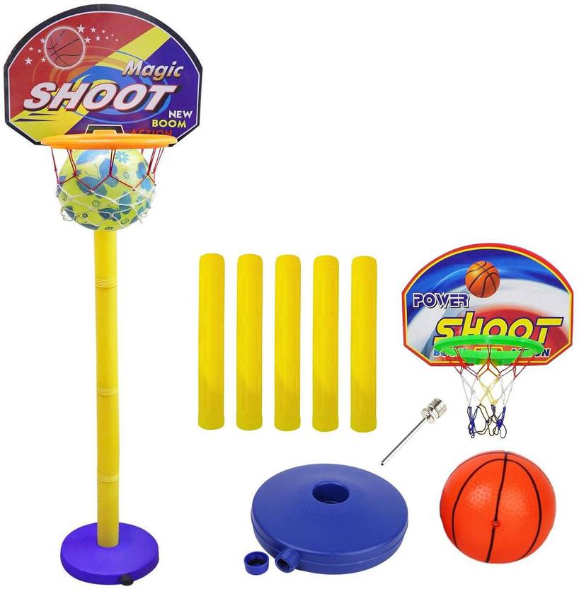 Synlark Basket Balls for Kids, Height Adjustable Kit Indoor and Outdoor