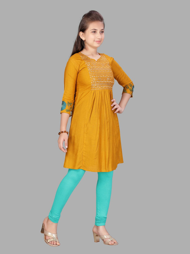 yellow colour kurti flipkart