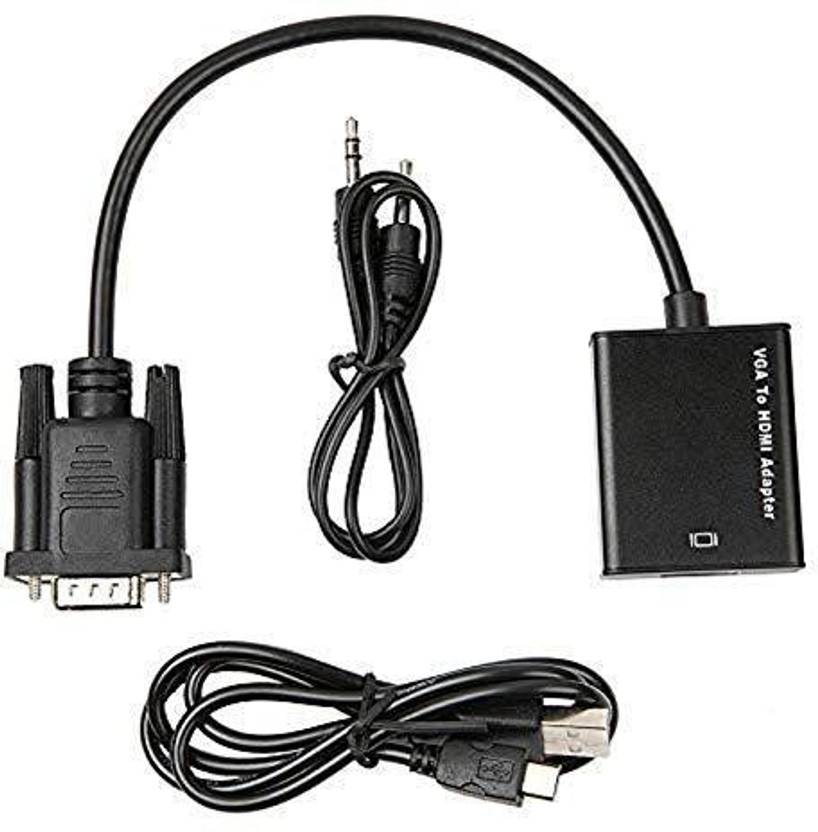 TERABYTE VGA Cable 0.25 m VGA to HDMI Full HD Converter Cable Adapter