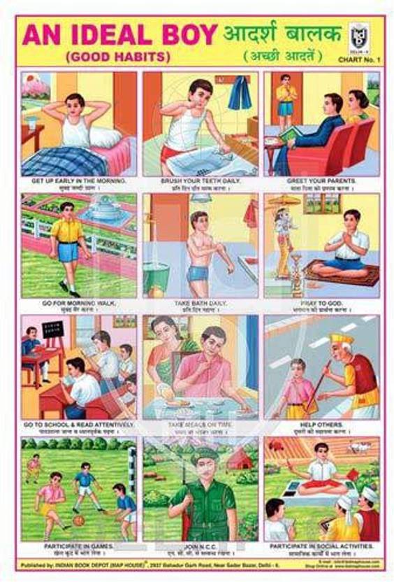 AN IDEAL BOY (GOOD HABITS) CHART [Wall Chart] INDIAN BOOK DEPOT (MAP