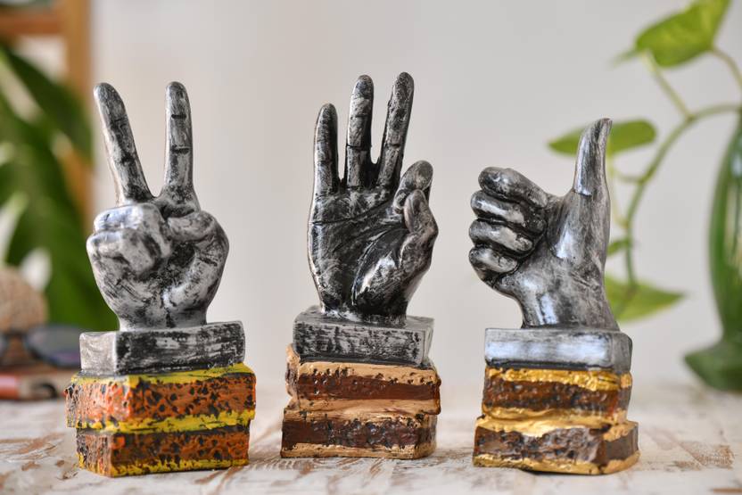 Flipkart SmartBuy set of 3 hands of Victory Signs Palm polyresin