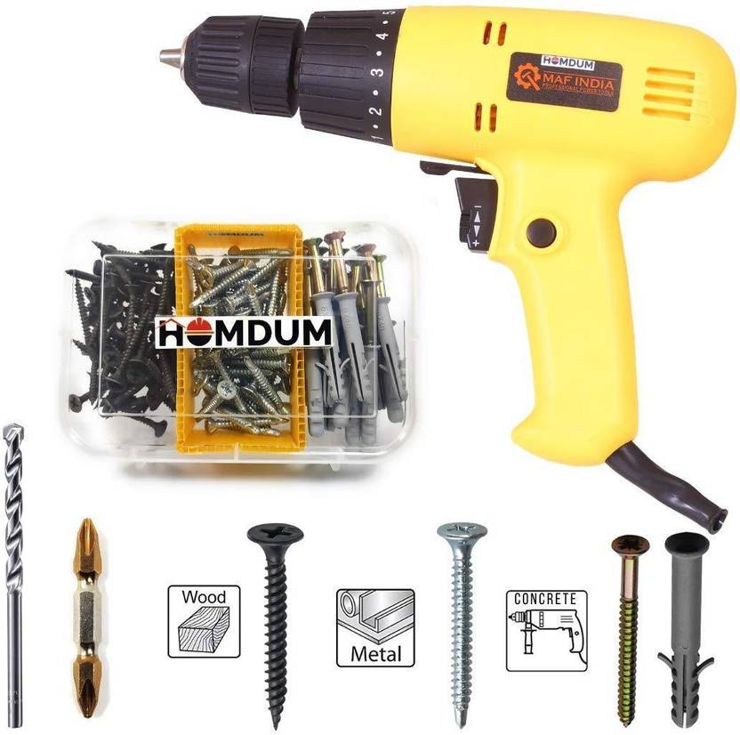Homdum Powerful 10mm Maf Screwdriver Drill Machine with Multi Functions