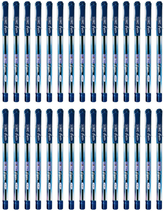 Linc Glycer 0.6mm Fast Drying Ink & Soft Rubber Grip | Smudge-Free Writing Ball Pen(Pack of 30, Ink Color - Blue)