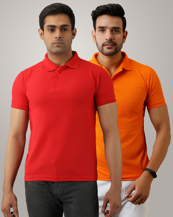 Red orange polo shirt clearance