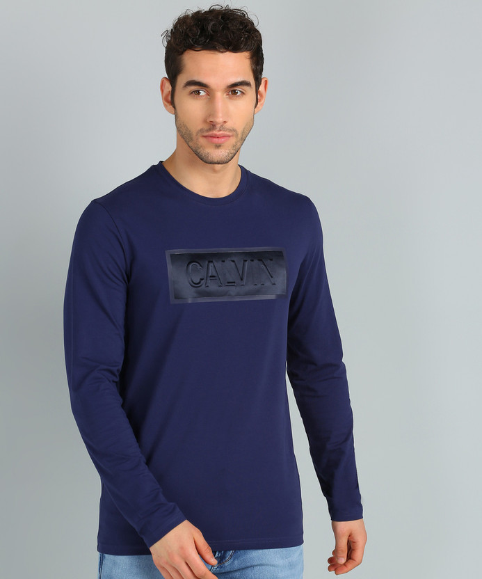 Calvin Klein Jeans Printed Men Round Neck Dark Blue T-Shirt - Buy Calvin  Klein Jeans Printed Men Round Neck Dark Blue T-Shirt Online at Best Prices  in India | Flipkart.com