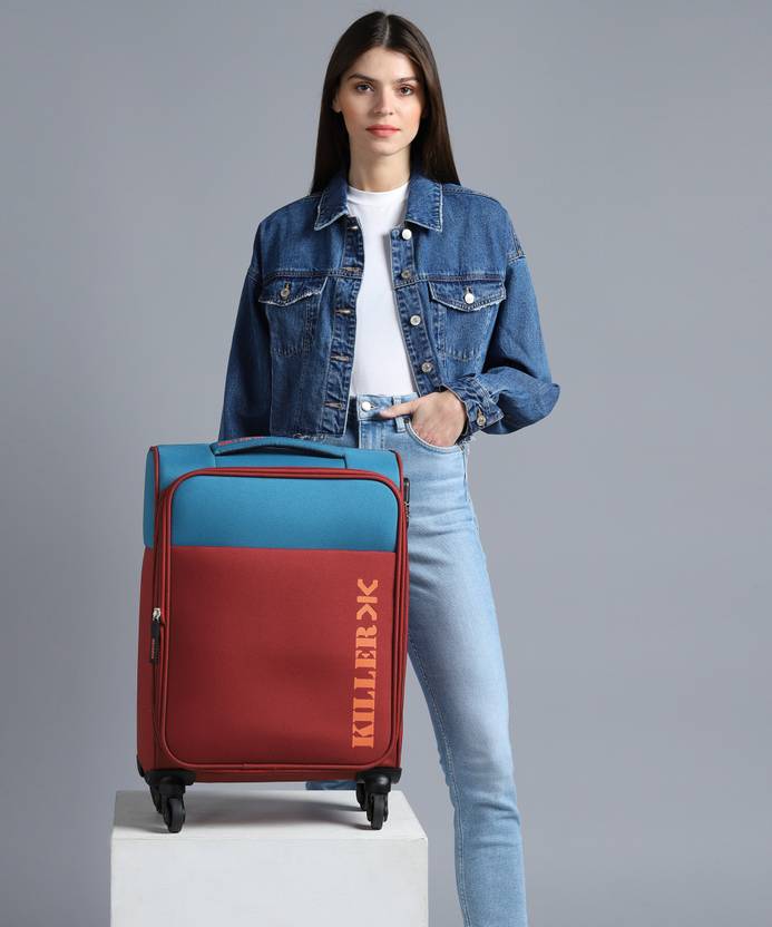 KILLER PLUG Expandable Cabin Suitcase 22 inch Dk.Red, Teal Price in