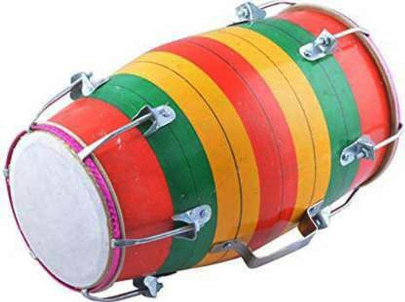 RAM musical 14'' inch Baby Dholak RMH-0011 Nut & Bolts Dholak(Multicolor)