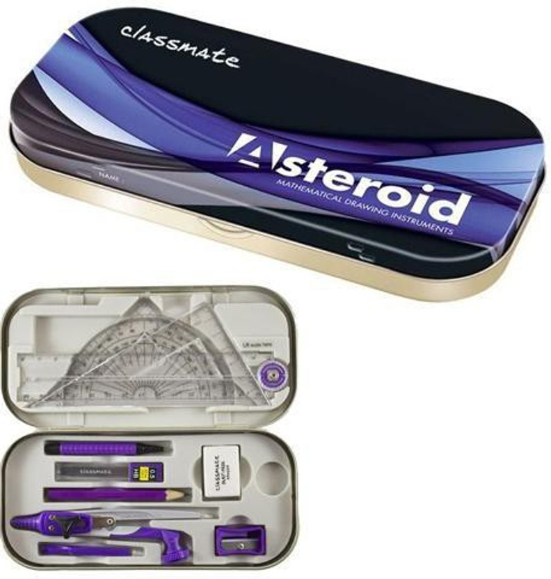 Classmate ASTEROID MATHEMATICAL DRAWING INSTRUMENTS BOX. Geometry Box(Multicolor)