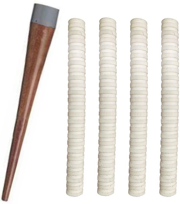 W SIGNATURE Pack of 4 Cricket Bat White Grip (ST) + One Wooden Grip