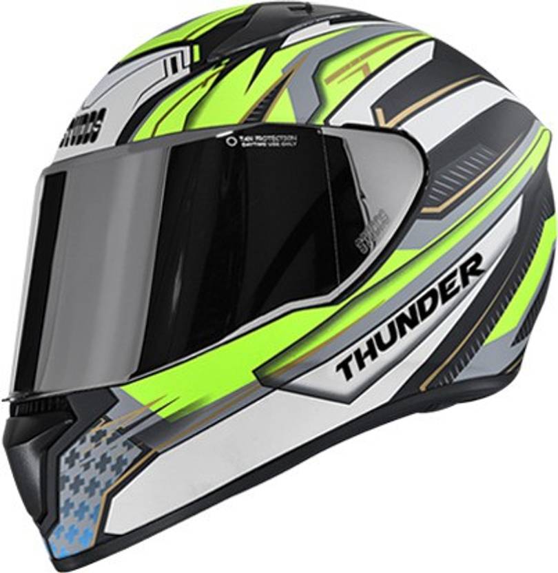 STUDDS THUNDER D8 MIRROR VISOR MATT BLCK N5 YELLOWL Motorsports Helmet