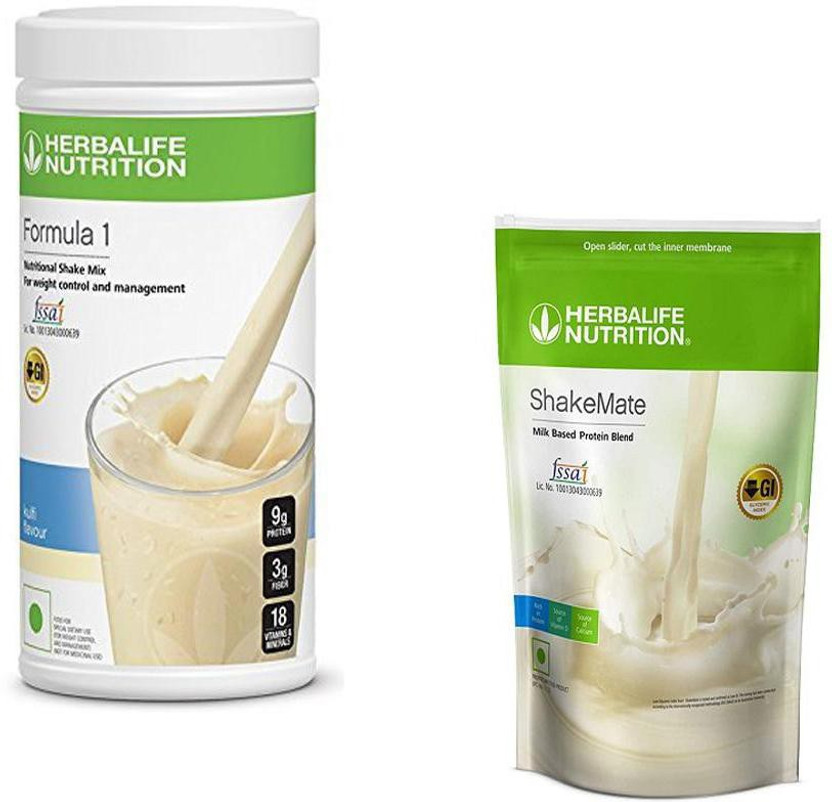 HERBALIFE Formula 1 Nutritional Shake - Kulfi Flavor With Shake Mate Milk Powder Plant-Based Protein(1000 g, Kulfi)