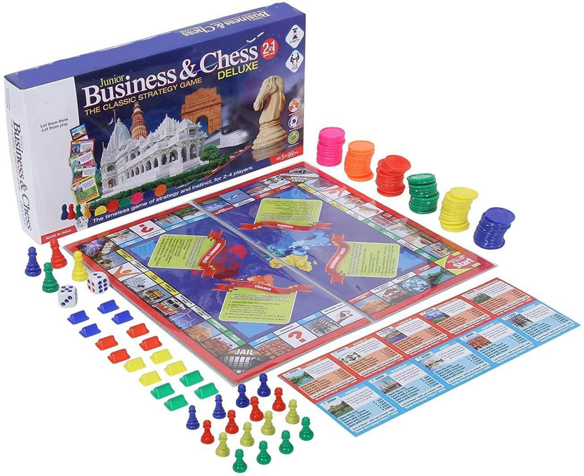 ARNIYAVALA Plastic;Paper Business & Chess Junior Deluxe Board Money & Assets Board Game