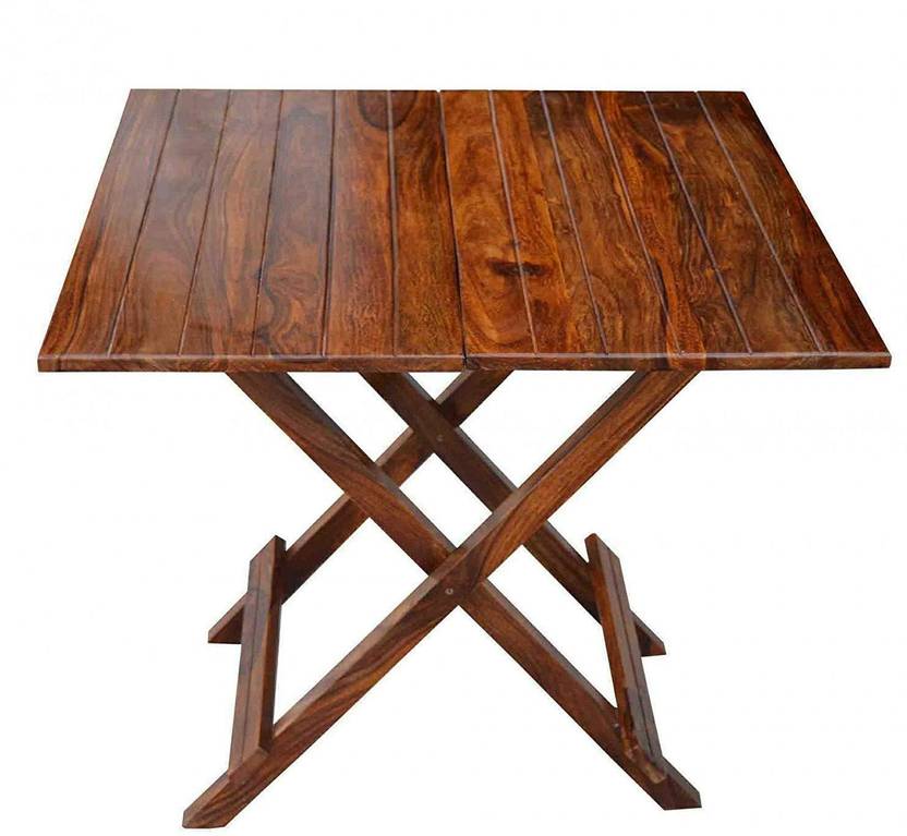 Wood Rylen Wooden Patio Folding Table For Garden, Balcony & Outdoor