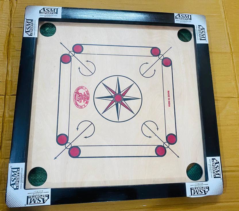 TYF Matte Finish Round Small Carrom Board with Coins Striker Powder (20
