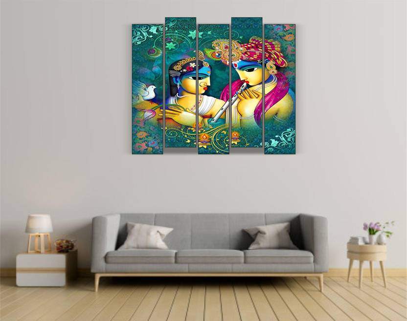 AY FASHION Multiple Frames Split Art Texture MDF Wall Paintings, Wall