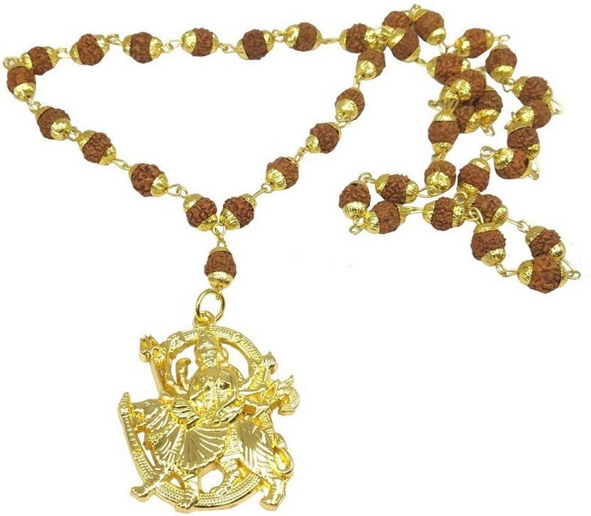 Airtick Gold Plated God Durga Vaishno Devi Maa Sherawali Mata Locket Pendant Necklace Stainless