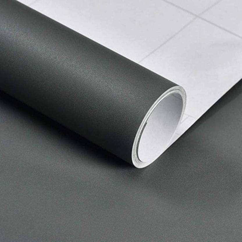TOTAL HOME Matt Dark Grey Vinyl Contact Paper Decorative Self Adhesive